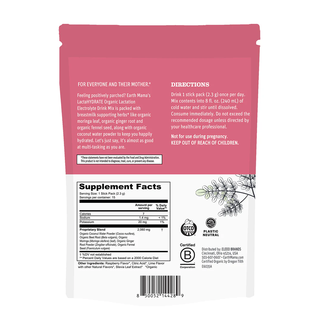 LactaHYDRATE Organic Lactation Electrolyte Drink Mix - Image 6