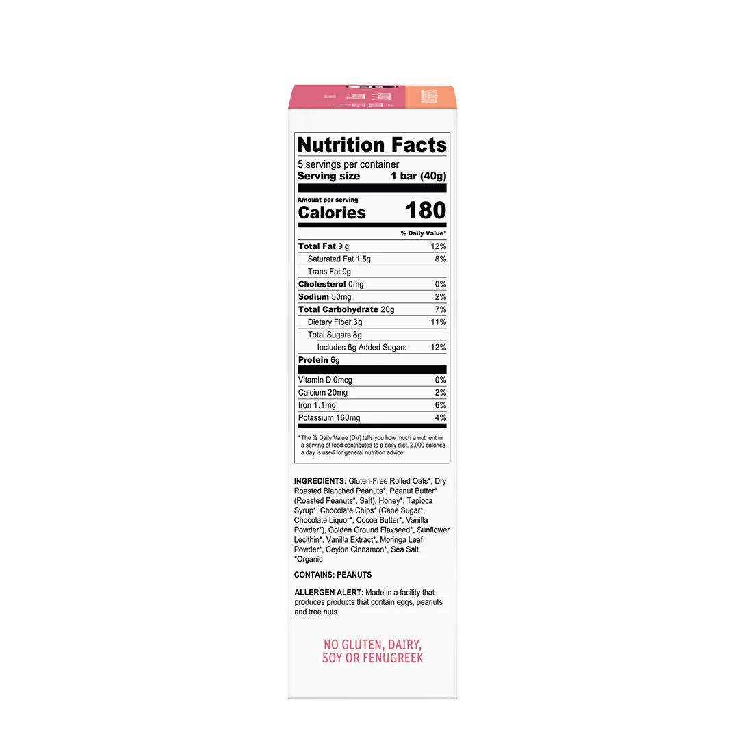 Organic Milkmaid® Lactation Bars Chocolate Chip Peanut Butter - Image 7