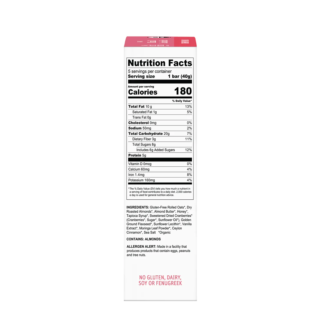 Organic Milkmaid® Lactation Bars Cranberry Almond - Image 5
